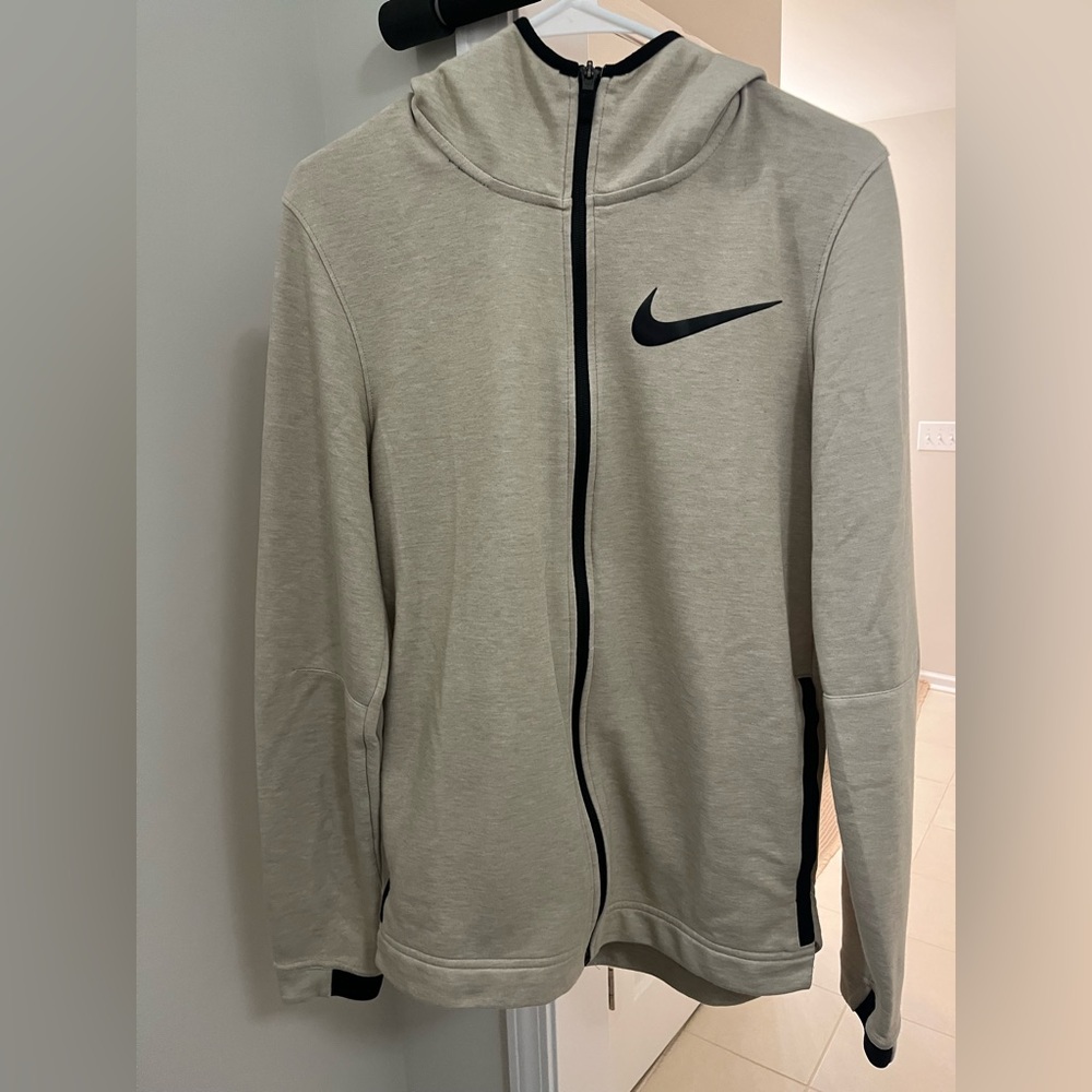 Nike Men's Beige Full-Zip Hoodie